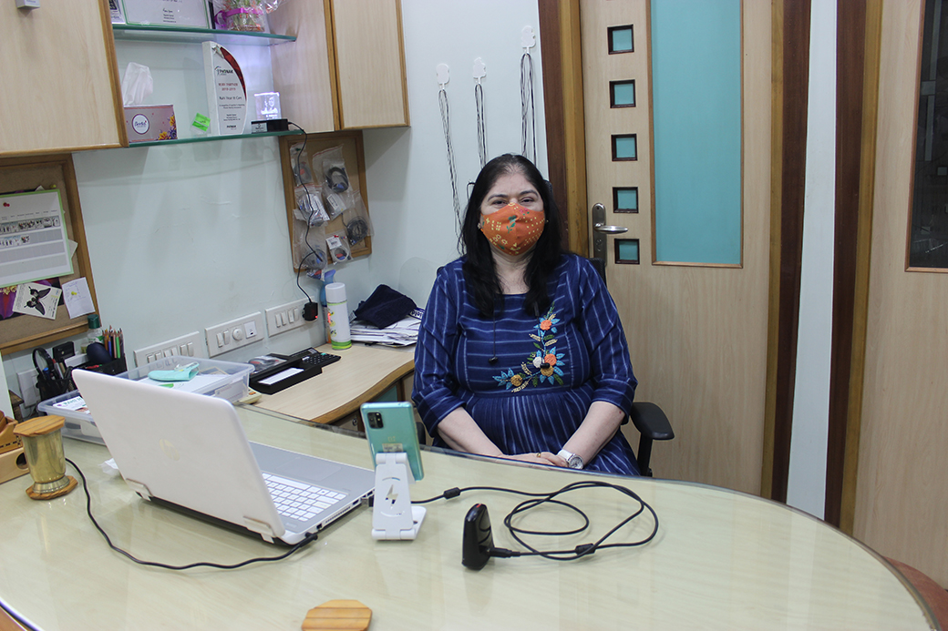Smita ji at the consultation desk.